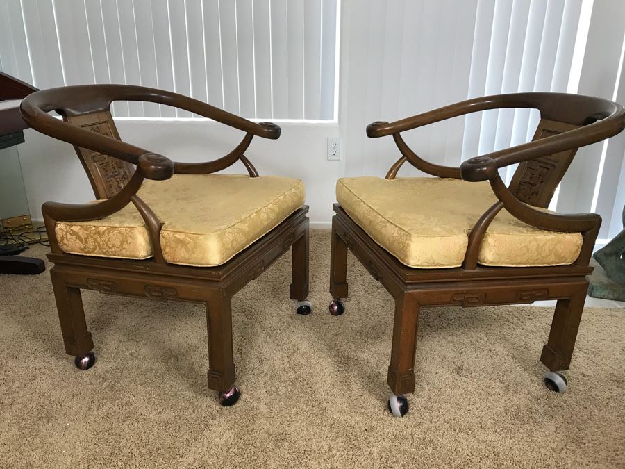 Pair Of Chinese Armchairs With Casters [Photo 1]