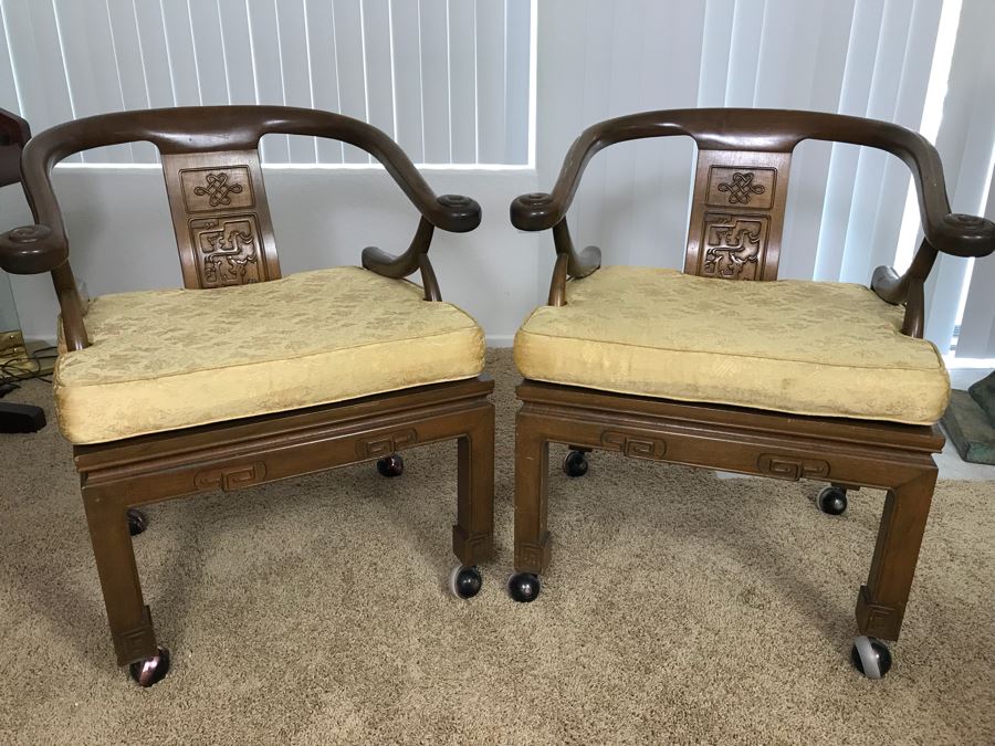 Pair Of Chinese Armchairs With Casters [Photo 2]