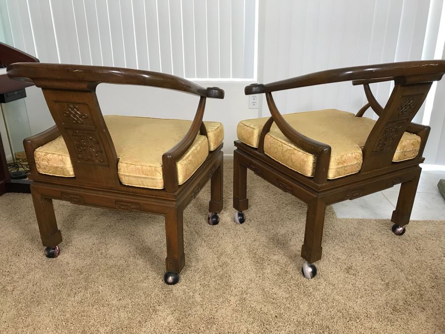Pair Of Chinese Armchairs With Casters [Photo 12]