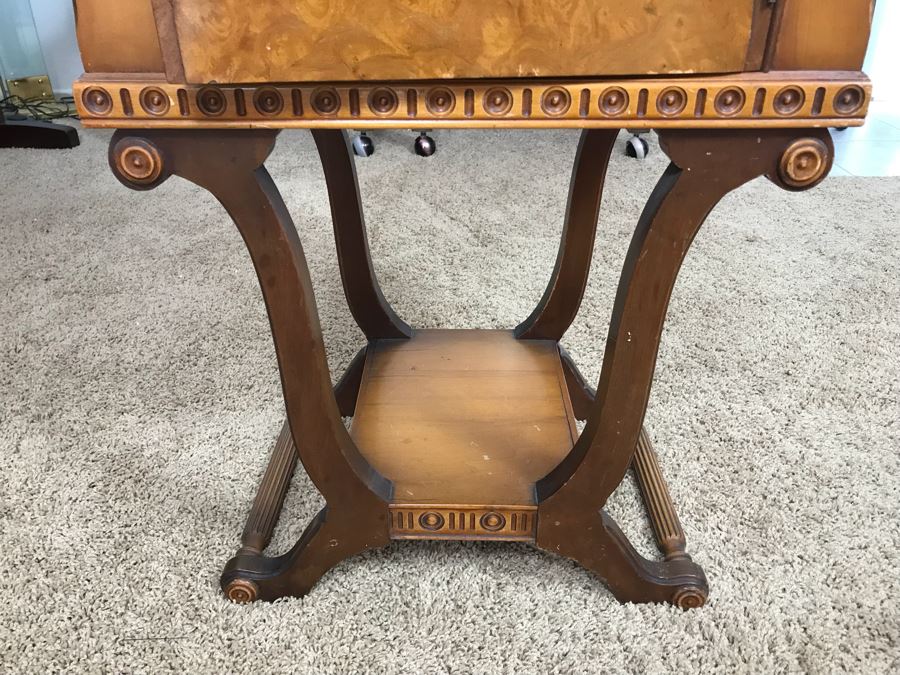 Vintage Wooden Smoking Cabinet Stand With Copper Lined Humidor [Photo 4]