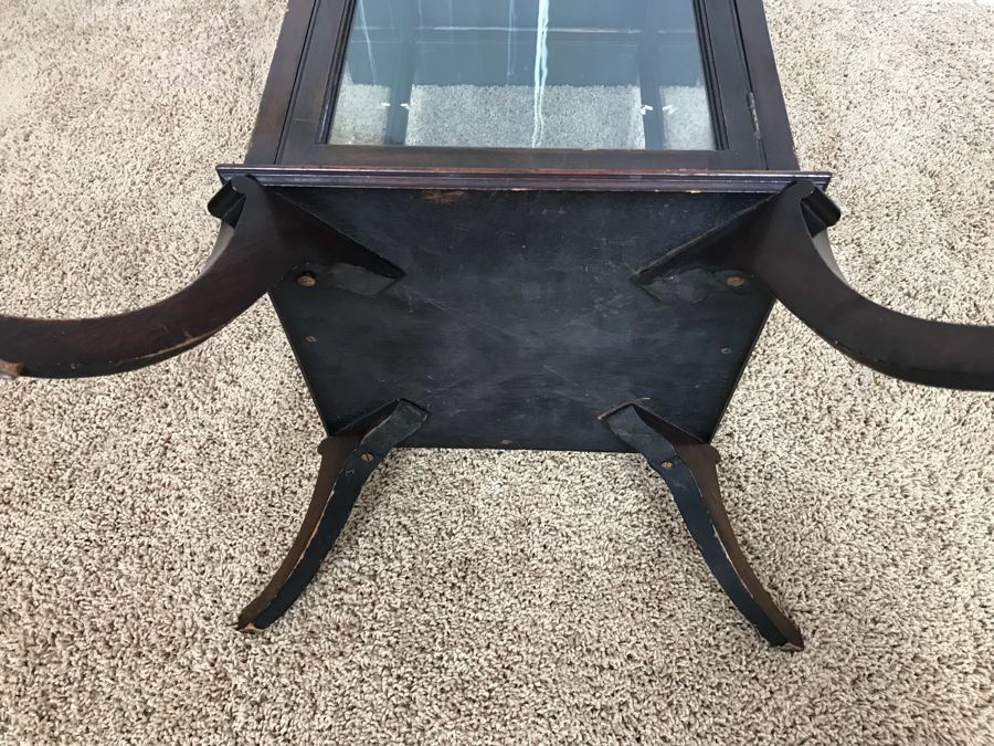 Vintage Glass Display Cabinet With Hinged Lockable Top Door (No Key) And Lower Display Cabinet (Accomodates Glass Shelving Below) [Photo 21]