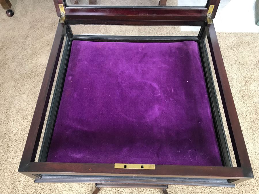 Vintage Glass Display Cabinet With Hinged Lockable Top Door (No Key) And Lower Display Cabinet (Accomodates Glass Shelving Below) [Photo 11]