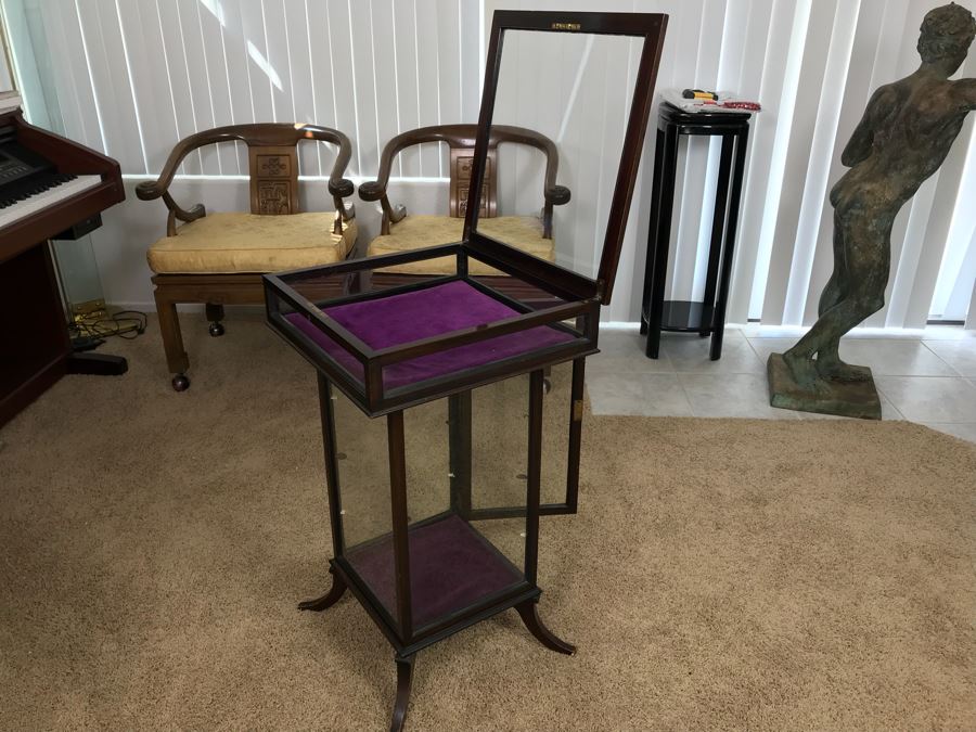 Vintage Glass Display Cabinet With Hinged Lockable Top Door (No Key) And Lower Display Cabinet (Accomodates Glass Shelving Below) [Photo 16]