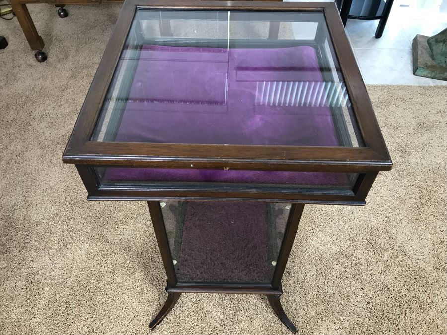 Vintage Glass Display Cabinet With Hinged Lockable Top Door (No Key) And Lower Display Cabinet (Accomodates Glass Shelving Below) [Photo 7]