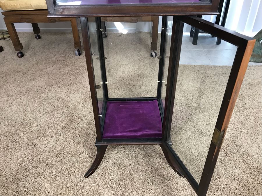 Vintage Glass Display Cabinet With Hinged Lockable Top Door (No Key) And Lower Display Cabinet (Accomodates Glass Shelving Below) [Photo 17]