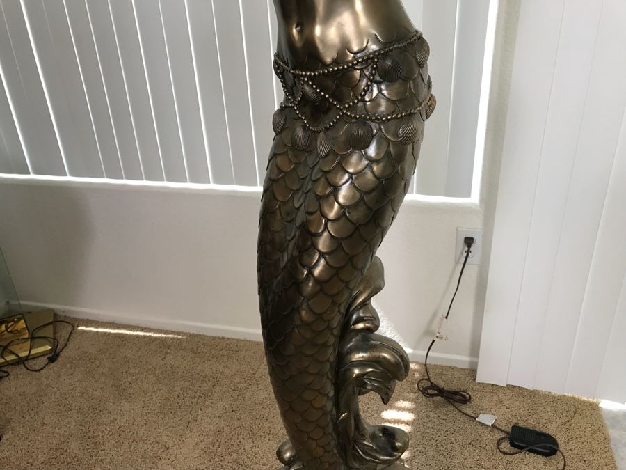 Silver Resin Mermaid Standing Floor Lamp [Photo 6]