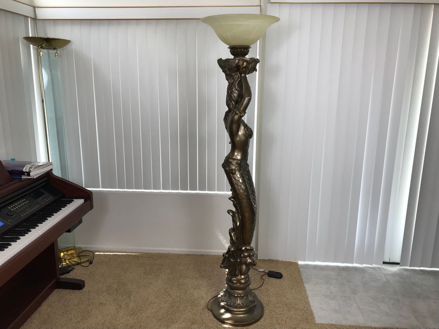 Silver Resin Mermaid Standing Floor Lamp [Photo 10]