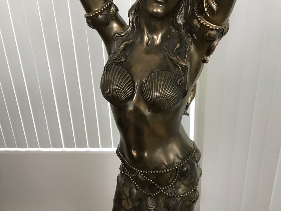 Silver Resin Mermaid Standing Floor Lamp [Photo 5]