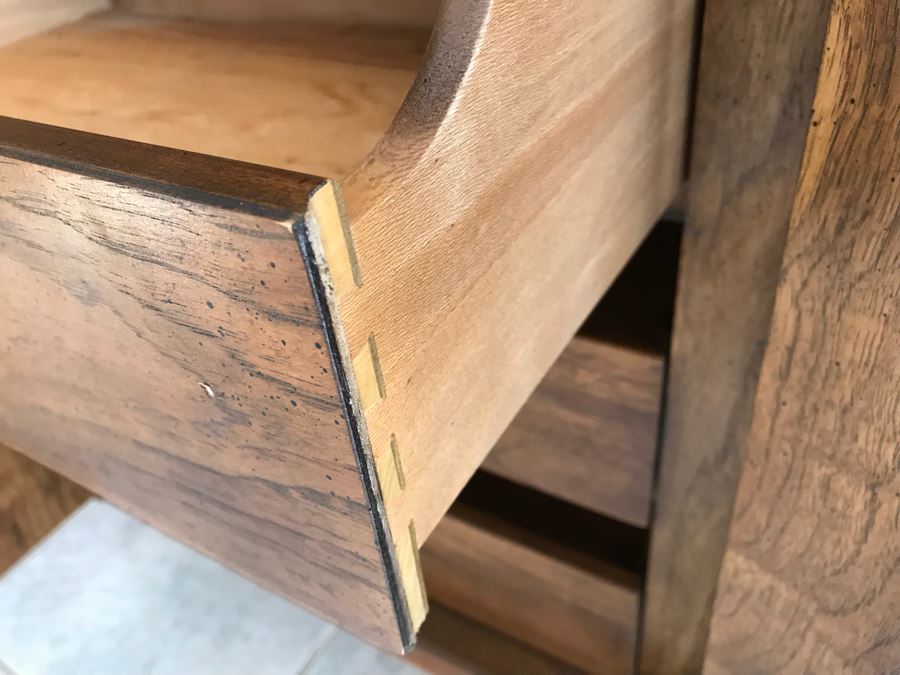 Drexel Wooden China Display Cabinet With Brass Hardware [Photo 9]