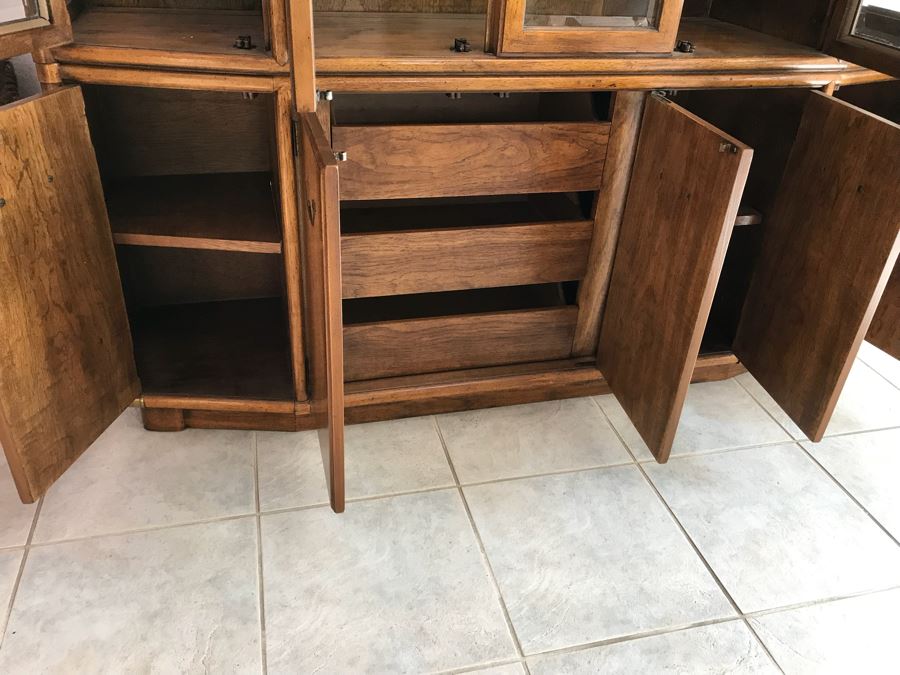 Drexel Wooden China Display Cabinet With Brass Hardware [Photo 8]
