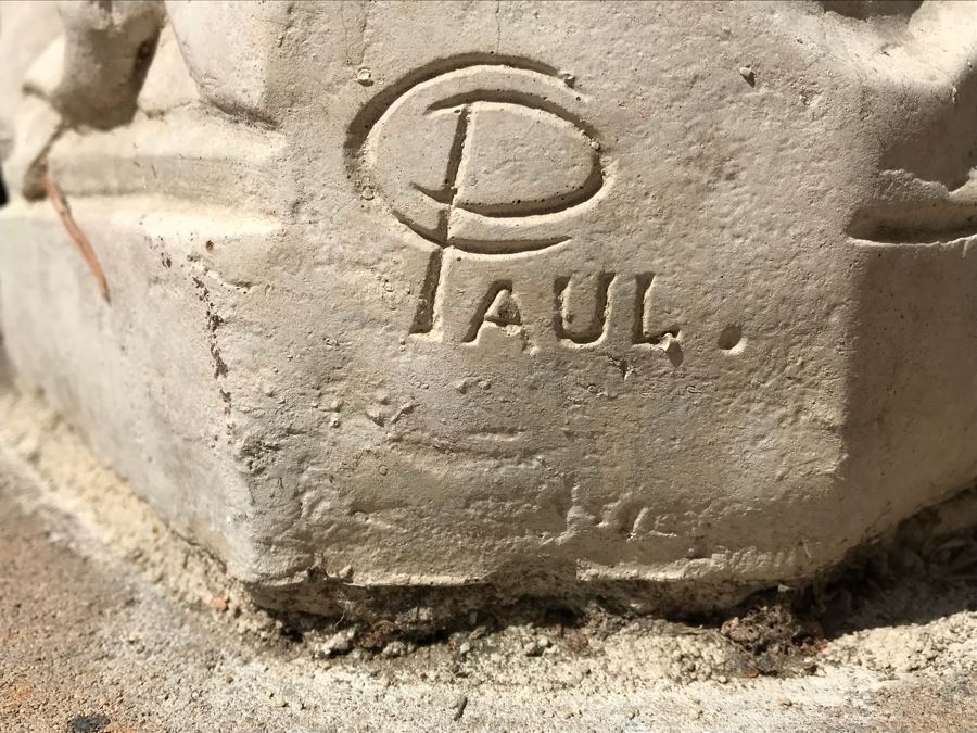 Vintage Garden Statue Of Woman Signed C Paul (Note Crack Across Head In Photos) [Photo 11]