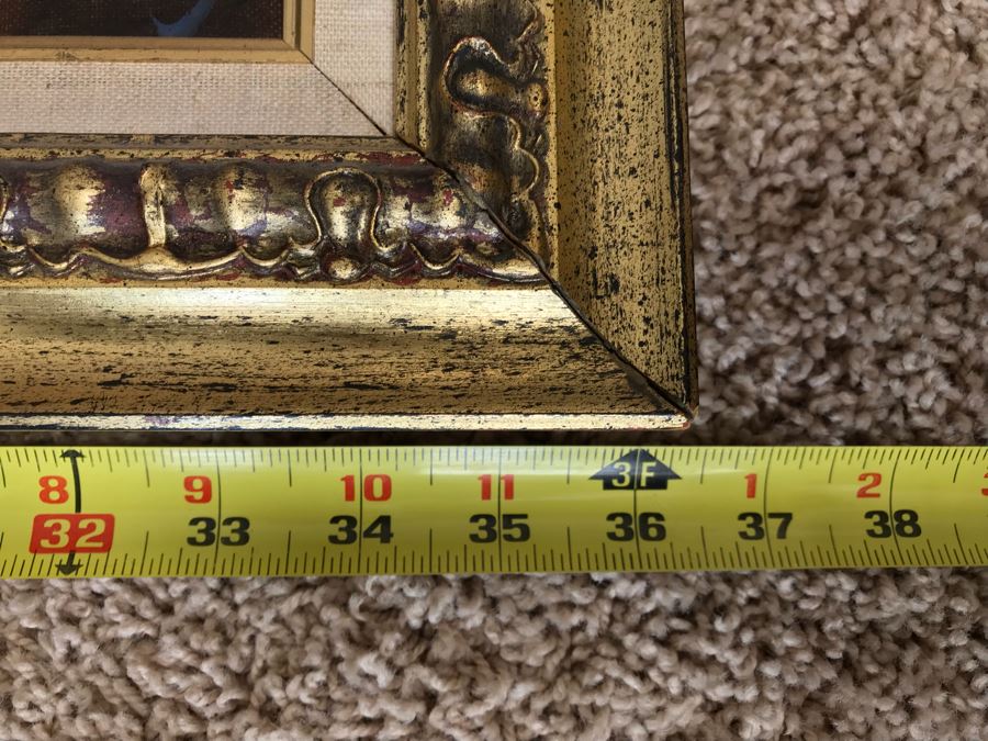 Original German Oil Painting By Waldeck Of Horses Running Through Woods 36' X 32' [Photo 18]