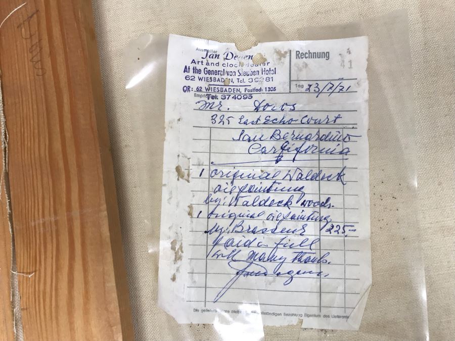 Original German Oil Painting By Waldeck Of Horses Running Through Woods 36' X 32' [Photo 14]