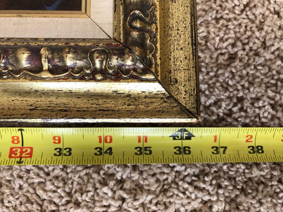 Original German Oil Painting By Waldeck Of Horses Running Through Woods 36' X 32' [Photo 17]