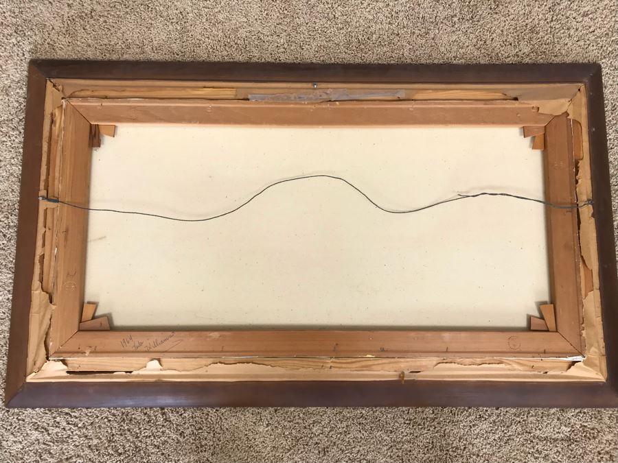 Original Mid-Century 1964 Oil Painting Of Ocean Scene Signed By Verla Williams 43' X 25' [Photo 11]