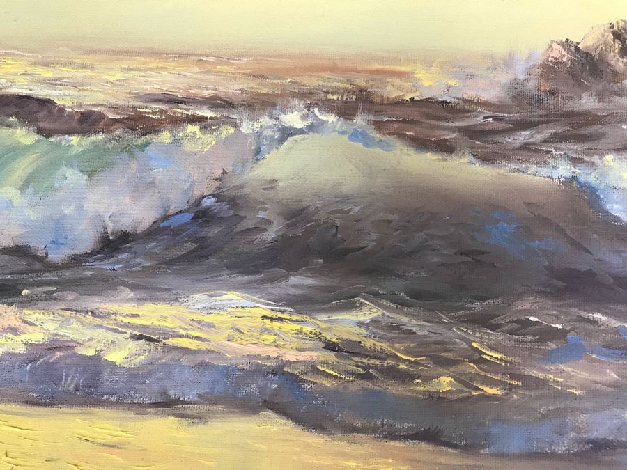 Original Mid-Century 1964 Oil Painting Of Ocean Scene Signed By Verla Williams 43' X 25' [Photo 8]