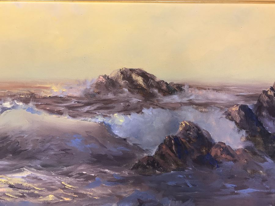 Original Mid-Century 1964 Oil Painting Of Ocean Scene Signed By Verla ...