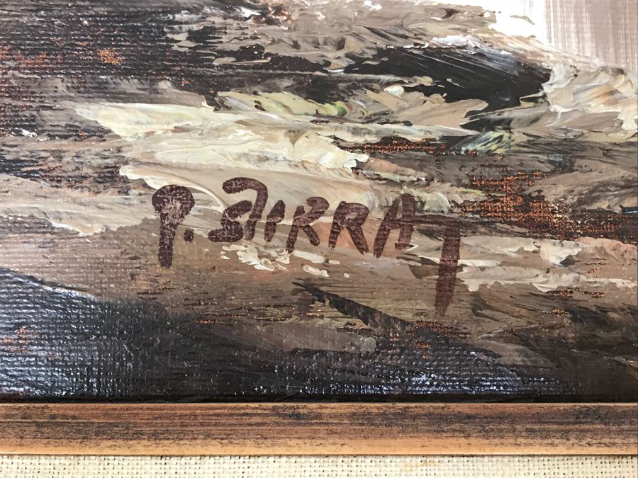 Original Oil Painting Seascape By P. Stirrat 29' X 24' [Photo 9]