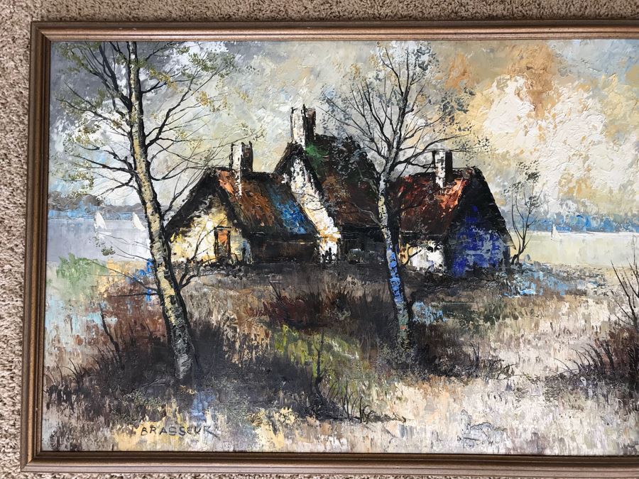 Original Landscape Oil Painting By Brasseur 41' X 21' [Photo 3]