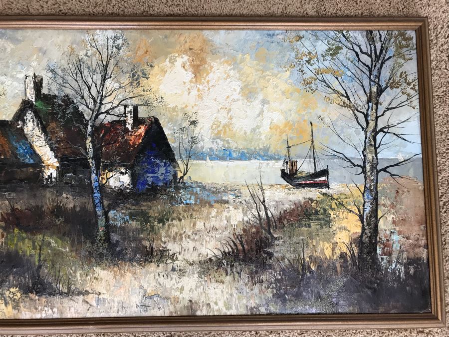 Original Landscape Oil Painting By Brasseur 41' X 21' [Photo 4]
