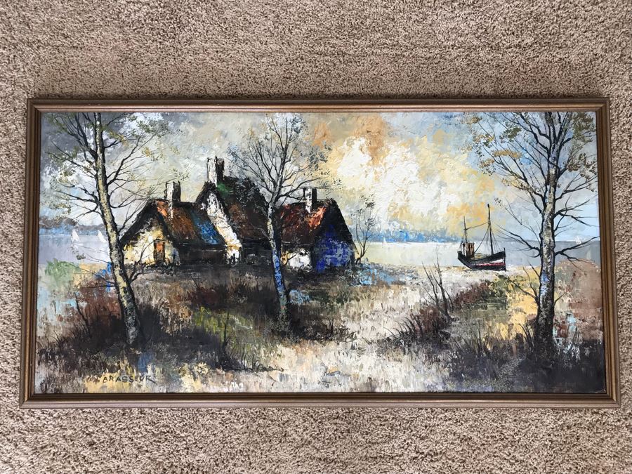 Original Landscape Oil Painting By Brasseur 41' X 21' [Photo 2]