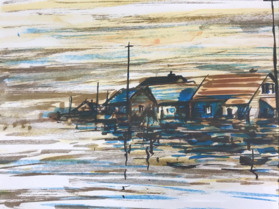 Pencil Signed Artist Proof Lithograph Titled 'Sunset' By L. Brett 31' X 27' [Photo 6]