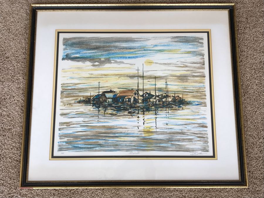 Pencil Signed Artist Proof Lithograph Titled 'Sunset' By L. Brett 31' X 27' [Photo 2]