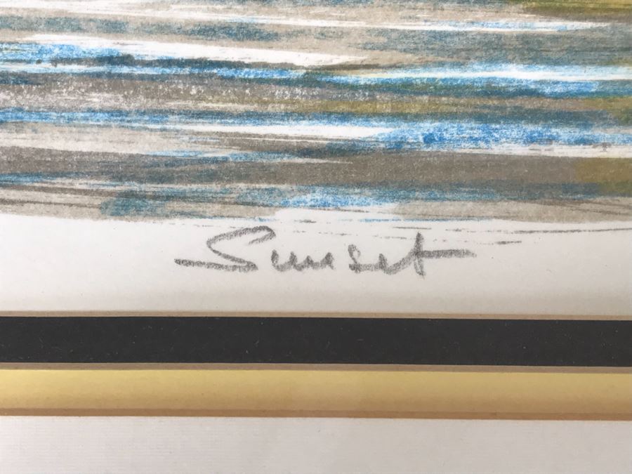 Pencil Signed Artist Proof Lithograph Titled 'Sunset' By L. Brett 31' X 27' [Photo 10]