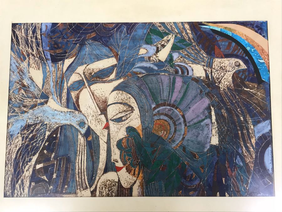 Signed Original Mixed Media Artwork (Info On Back) 14.5' X 12' [Photo 4]