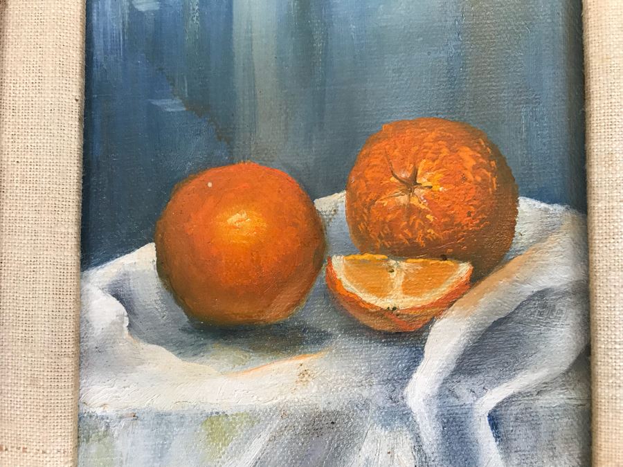 Original Unsigned Still Life Oil Painting Titled 'Valencias' 12' X 14' [Photo 3]