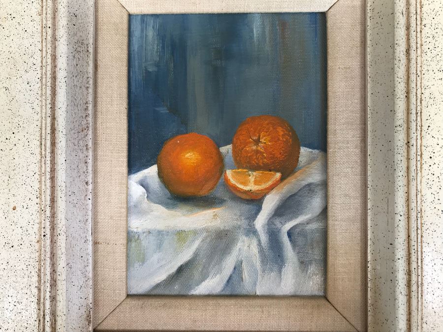 Original Unsigned Still Life Oil Painting Titled 'Valencias' 12' X 14' [Photo 1]