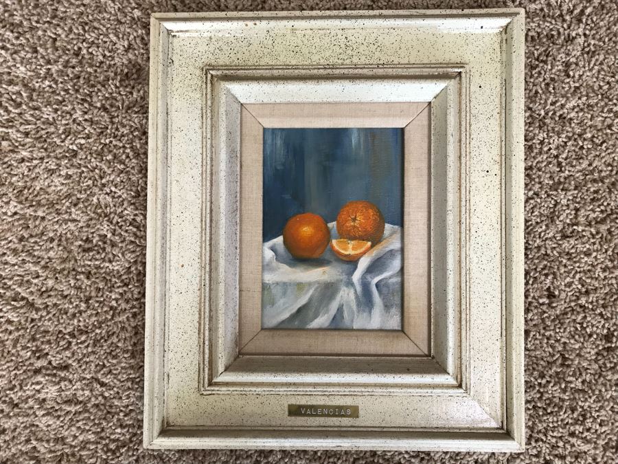 Original Unsigned Still Life Oil Painting Titled 'Valencias' 12' X 14' [Photo 2]
