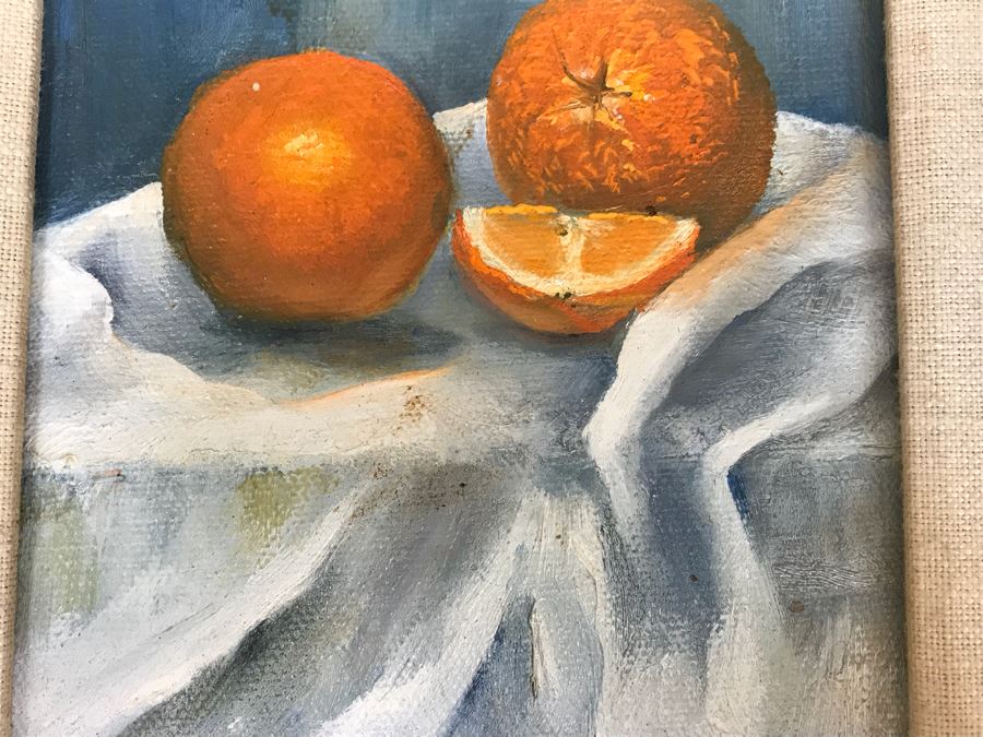 Original Unsigned Still Life Oil Painting Titled 'Valencias' 12' X 14' [Photo 5]