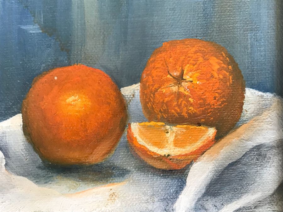 Original Unsigned Still Life Oil Painting Titled 'Valencias' 12' X 14' [Photo 4]