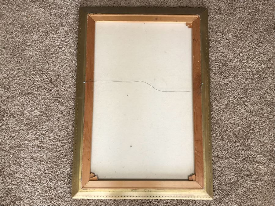 Original Mid-Century Painting By Noni Doros Titled 'Silent Sentinels' 28' X 40' [Photo 9]