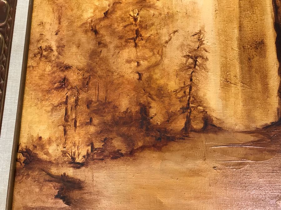 Original Mid-Century Painting By Noni Doros Titled 'Silent Sentinels' 28' X 40' [Photo 6]