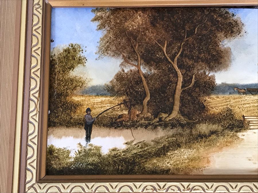 Collection Of (6) Original Robert J. Hall Miniature Landscape Paintings [Photo 25]