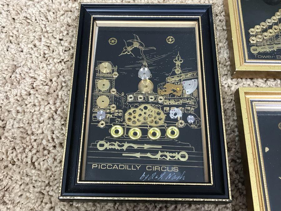 Collection Of (4) Original Watch Part Artwork By J. L. Nash (John Nash) Piccadilly Circus, Tower Bridge, Westminster Abbey And Cutty Sark [Photo 17]