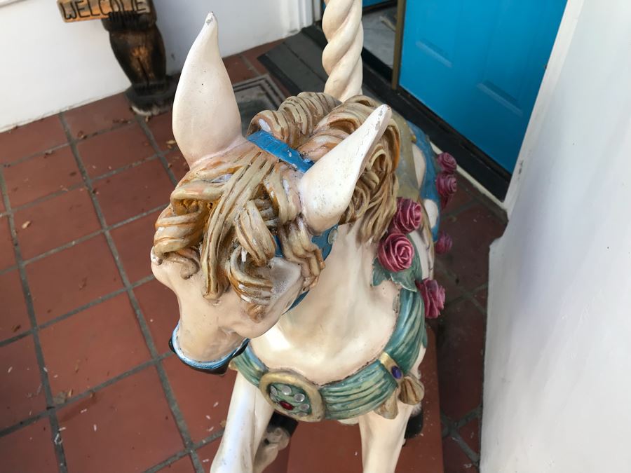 Full Size Resin Painted Carousel Horse With Stand By YAB [Photo 7]
