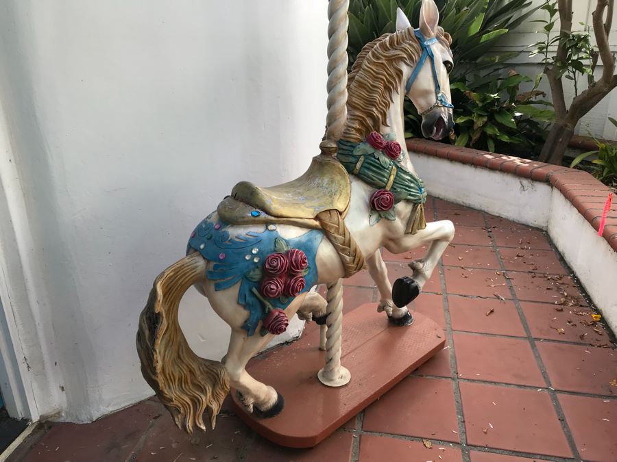 Full Size Resin Painted Carousel Horse With Stand By YAB [Photo 8]