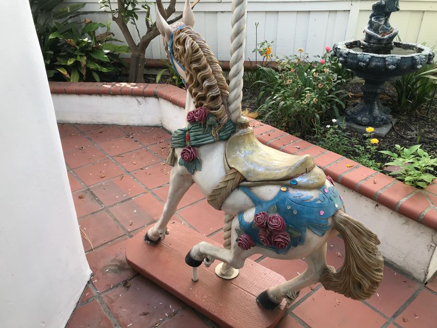 Full Size Resin Painted Carousel Horse With Stand By YAB [Photo 12]