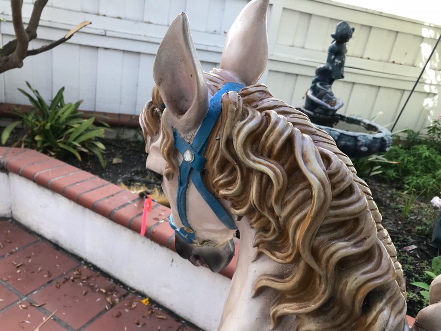 Full Size Resin Painted Carousel Horse With Stand By YAB [Photo 14]