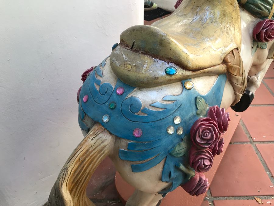 Full Size Resin Painted Carousel Horse With Stand By YAB [Photo 9]