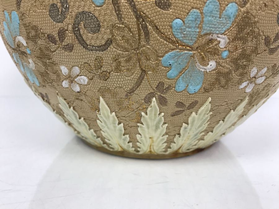 Antique Doulton Lambeth Pottery With Doulton & Slaters Patent Stoneware Jardiniere Floral Pattern 4091 8'H X 10'W [Photo 8]