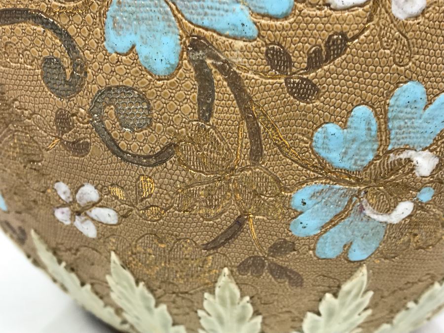 Antique Doulton Lambeth Pottery With Doulton & Slaters Patent Stoneware Jardiniere Floral Pattern 4091 8'H X 10'W [Photo 19]