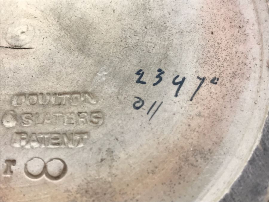 Antique Doulton Lambeth Pottery With Doulton & Slaters Patent Stoneware Jardiniere Floral Pattern 4091 8'H X 10'W [Photo 16]