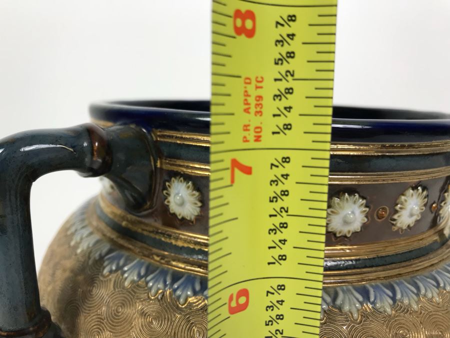 Antique Royal Doulton England Footed 3 Handled Pot Vase Cauldron Stoneware 1904 7'H X 8'W [Photo 19]