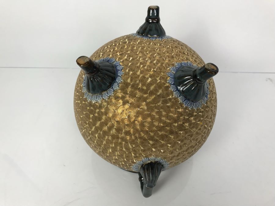 Antique Royal Doulton England Footed 3 Handled Pot Vase Cauldron Stoneware 1904 7'H X 8'W [Photo 18]