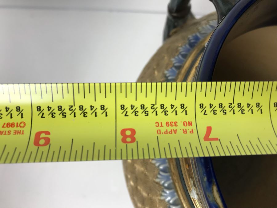 Antique Royal Doulton England Footed 3 Handled Pot Vase Cauldron Stoneware 1904 7'H X 8'W [Photo 20]