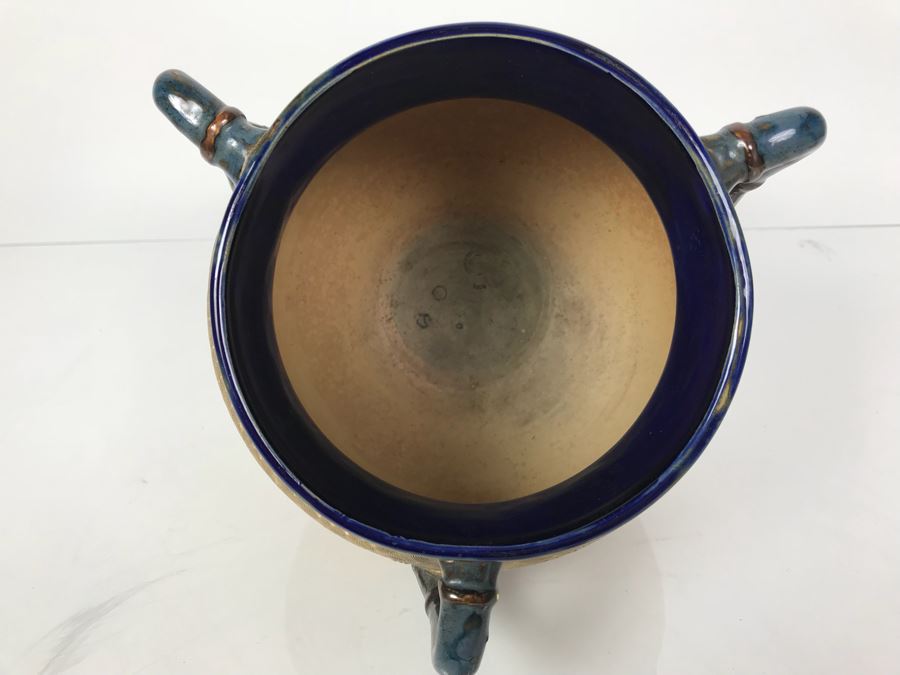 Antique Royal Doulton England Footed 3 Handled Pot Vase Cauldron Stoneware 1904 7'H X 8'W [Photo 15]